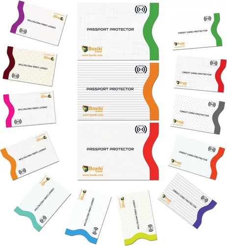 Fundas de bloqueo RFID para pasaporte y tarjetas de crédito, Blanco, Blanco - 15 piezas