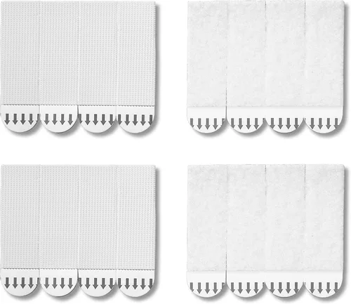MOVELYST 32 pares (64 tiras) de tiras medianas para colgar cuadros, cinta adhesiva de gancho y bucle, colgador de cuadros sin daños, tiras adhesivas