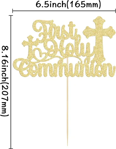 Miniatura 2 de Gyufise Decoración para pastel de primera comunión para bautismo cristiano, decoración religiosa de Dios bendiga Baby Shower para niños, decoración