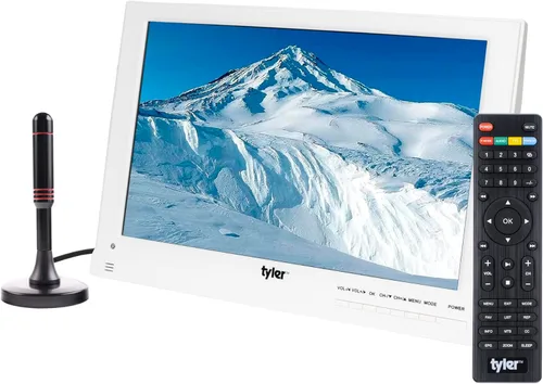 Tyler Monitor LCD portátil de TV de 13.3 pulgadas, funciona con batería de litio recargable de 1080P, 3 antenas, HDMI, SD, USB, RCA, radio FM,