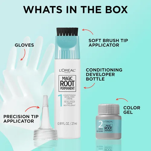 Miniatura 4 de L'Oréal Paris Magic Root - Tinte permanente para el cabello, kit de tinte de cabello de 10 minutos para rescatar raíces con cobertura de cabello 6