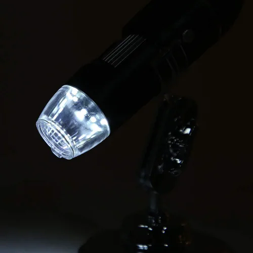 Miniatura 4 de Microscopio USB, 50X-500X 0.3MP Microscopio LED Lupa USB para computadora con soporte para verificación industrial de PCB, evaluación de joyas