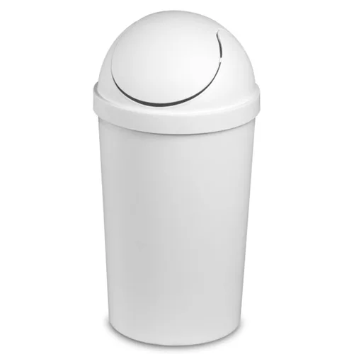 Miniatura 10 de Sterilite Paquete de 6 cestos de basura con tapa basculante, papelera redonda con tapa abatible de 3 galones, negro
