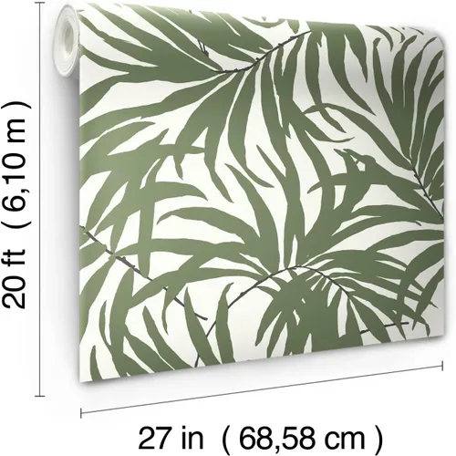 Miniatura 3 de York Wallcoverings PSW1031RL - Papel pintado de hojas de Bali, color verde