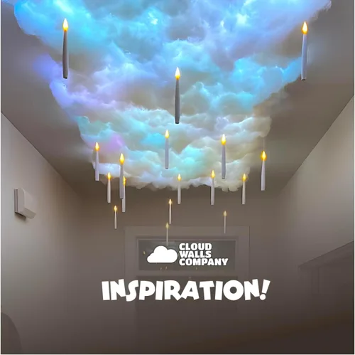 Miniatura 9 de Paneles de pared de nube esponjosa Juego de techo de nube LED - Paneles 3D para despegar y pegar 10 paneles - Paneles de pared acústicos
