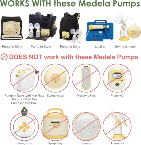 Miniatura 2 de Maymom Pump Parts - 2 protectores de pecho desmontables (0.669 in) con membrana de válvula y conector Maymom compatible con piezas de extractor