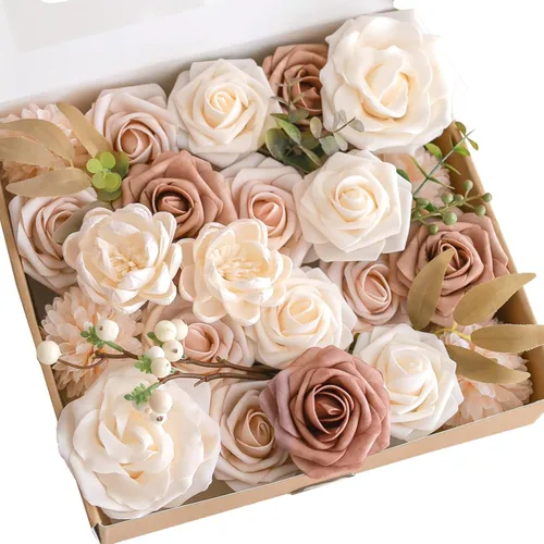Miniatura 12 de Lookein Flores Artificiales para Decoración de Boda DIY, Ramo de Novia, Centros de Mesa, Guirnaldas de Flores, Coronas, Arco de Pasillo, Decoración