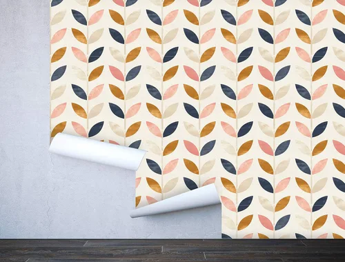 Miniatura 6 de Papel tapiz removible para despegar y pegar, mural de pared autoadhesivo, patrón floral azul dorado rosa, decoración de habitación del bebé • Diseño