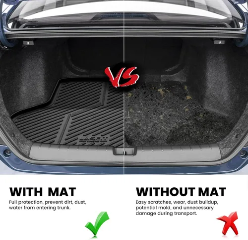 Miniatura 5 de LASFIT Tapete de maletero para Honda Civic Sedan 2016-2021, apto para todo tipo de clima, revestimiento de maletero, bandeja de carga, bandeja