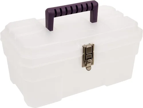 Akro-Mils 09514 CFT - Caja de herramientas de almacenamiento de plástico para suministros para arte o manualidades. Semi-transparente, de 14