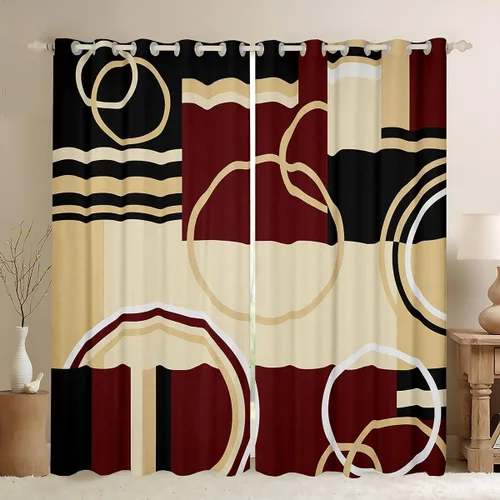 Miniatura 29 de Erosebridal - Paneles de cortina con notas musicales retro rotantes para ventana, cortinas estilo grunge de música rock para niños y adultos