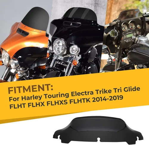 Miniatura 2 de Parabrisas ondulado negro de 7 pulgadas para Harley Touring Electra Street Glide Ultra Limited Trike Trike Ultra Classic FLHT FLHX FLHXS FLHTK