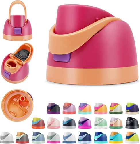 Miniatura 10 de Tapa de repuesto compatible con botella de agua Owala FreeSip a prueba de fugas, tapa abatible reutilizable, accesorio para vasos de 16 onzas, 24