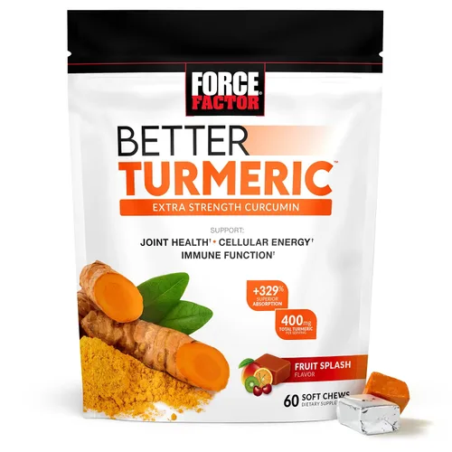 Miniatura 2 de Force Factor Better - Suplemento de apoyo para las articulaciones de cúrcuma y masticables Smarter Greens, 60 masticables suaves y masticables