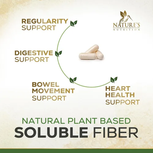 Miniatura 5 de Polvo de cáscara de psyllium de 2000 mg por porción, suplemento de fibra de psyllium extra fuerte, píldoras de fibra soluble natural, apoya