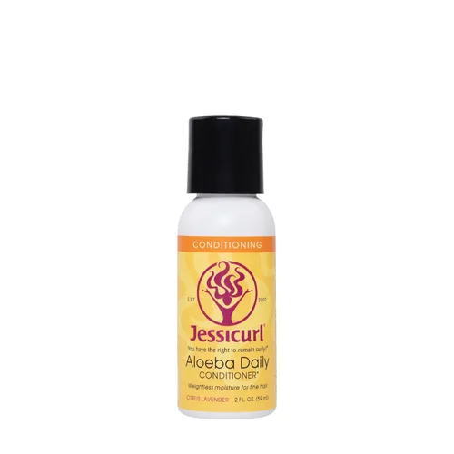 Jessicurl, Aloeba - Acondicionador diario para cabello rizado, lavanda cítrica, 2 onzas líquidas, acondicionador sin enjuague y desenredante para