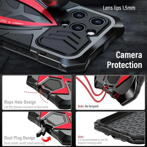 Miniatura 4 de Armor - Funda protectora para iPhone 13 de grado militar, cubierta de cuerpo completo, parachoques de aluminio, silicona incorporada, a prueba