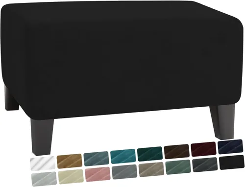 Miniatura 26 de MAXIJIN Funda Otomana de Terciopelo Cubierta Rectangular Elástica Cubiertas de Otomano Cuadradas Funda Rectangular Lavable para Taburete de Pie