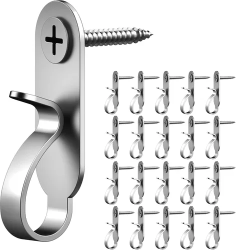 Miniatura 9 de Lewufe Ganchos de cadena de luces, clips de luces de acero inoxidable, ganchos de tornillo para exteriores para fiesta de Navidad, alambre de fácil