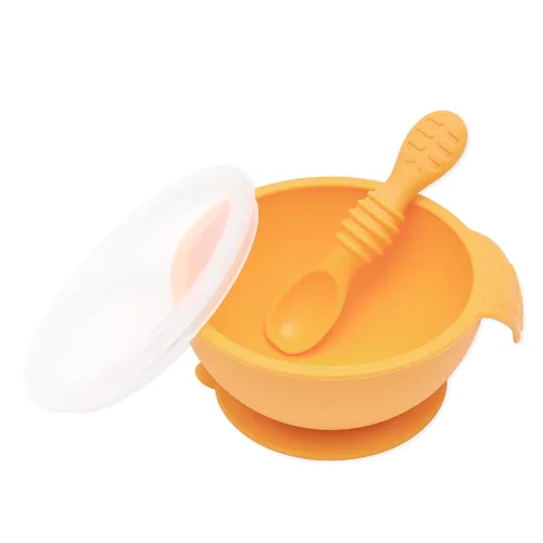 Miniatura 15 de Bumkins Tazón Disney Mickey Mouse, juego de alimentación de silicona con succión, incluye cuchara, elementos de entrenamiento para el destete guiado
