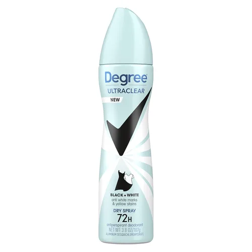 Miniatura 11 de Degree UltraClear - Desodorante antitranspirante negro y blanco en espray seco antimarcas blancas y manchas amarillas, antitranspirante puro