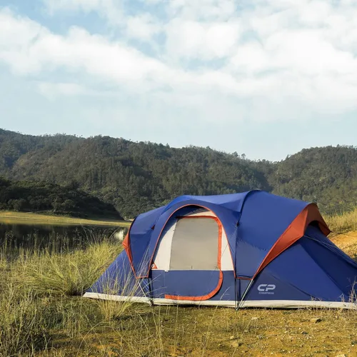 Miniatura 5 de CAMPROS CP Camping Tent 10/12 Person Family Cabin Tent, 2 Room Water Resistant Waterproof Tent with Top Rainfly, 4 Large Mesh Windows, Double Layer