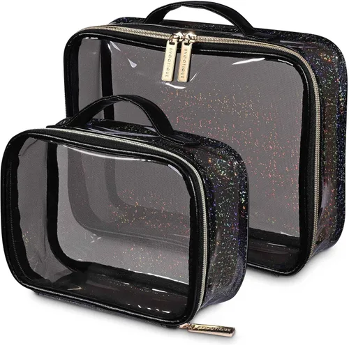 Miniatura 10 de BYOOTIQUE AW 420D - Neceser de viaje de nailon transparente, portátil, ligero, transparente, organizador de almacenamiento de cosméticos, piscina