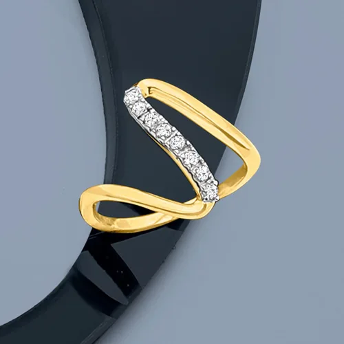 Miniatura 4 de Ross-Simons 0.25 ct. t.w. Diamond Wave Ring in 18kt Gold Over Sterling
