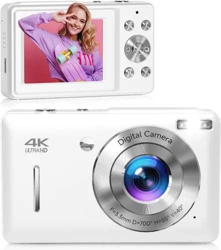 Miniatura 9 de Cámara digital, 44MP FHD 1080P Cámara digital de apuntar y disparar con anti vibración, captura de sonrisas 16X Zoom, cámara pequeña compacta
