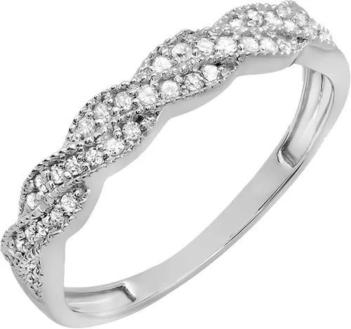 Miniatura 7 de Dazzlingrock Collection Anillo apilable de oro de 14 quilates con diamantes redondos de 0.25 quilates (ctw) para mujer, para aniversario, boda, 1/4