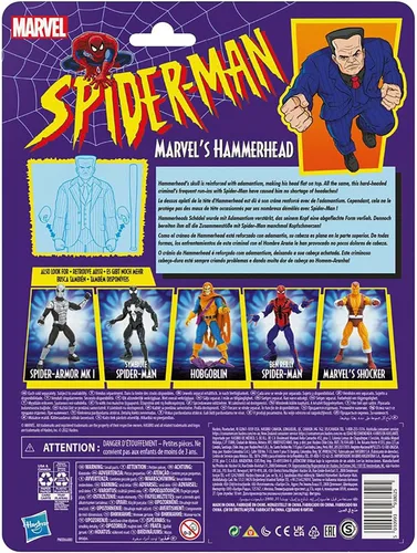 Miniatura 2 de Marvel Legends Series Spider-Man - Figura de acción de Marvel Hammerhead de 6 pulgadas, incluye 3 accesorios: 2 manos alternativas, 1 bate de béisbol