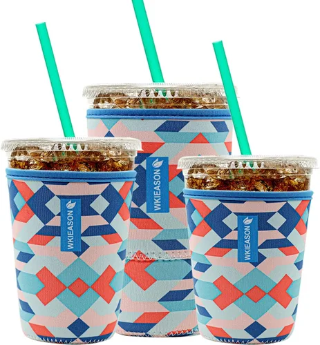 Miniatura 24 de Funda aislante de café helado reutilizable para bebidas frías y fundas de neopreno para tazas de café frío, funda más fría de 16 a 32 onzas