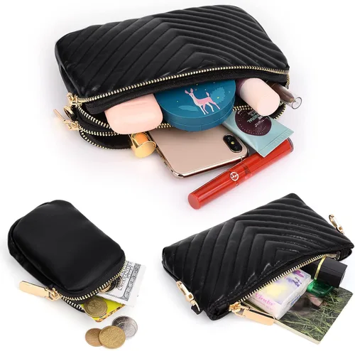 Miniatura 3 de UTO Pequeñas bolsas cruzadas para mujer, 3 en 1, diseño de moda, mini cangurera con correa