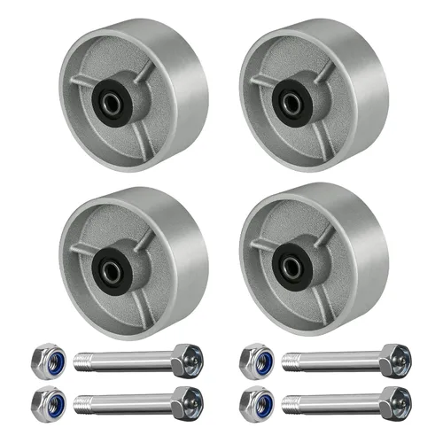 Miniatura 18 de Ruedas industriales de 3" x 2", rueda de hierro fundido de acero – Rueda de servicio pesado – Capacidad de 800 libras cada una, rodamiento