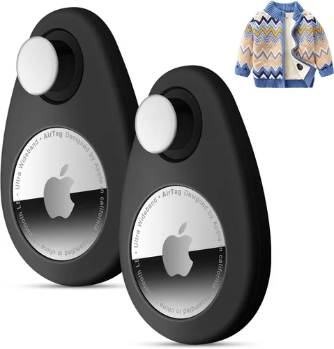 Paquete de 2 soportes para Airtag para niños ocultos, funda de rastreador GPS, funda de silicona antiextracción con pasadores, adecuado para niños,