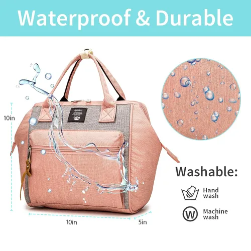Miniatura 3 de Beaulyn Mochila pequeña para pañales, mini bolsa de pañales y mochila cruzada portátil con bolsillo aislado Rosa