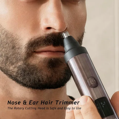 Miniatura 6 de Cortadora de barba para hombres, juego de afeitadoras eléctricas y cortapelos, dial de precisión ajustable con 20 configuraciones, kit de afeitado