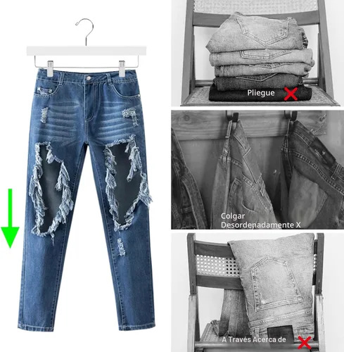 Miniatura 4 de Nature Smile Perchas de madera para pantalones, parte inferior de madera, pantalones de mezclilla, falda con clips, gancho antioxidante, paquete
