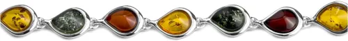 Miniatura 2 de Ian and Valeri Co. Multicolor Amarillo Verde Cereza Ámbar Plata Esterlina Lágrimas, Plata, Ámbar