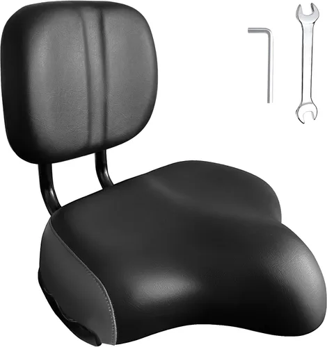 Asiento ergonómico de gran tamaño para bicicleta con respaldo para hombres y mujeres, altura ajustable para triciclo, ciudad, viajero, bicicleta