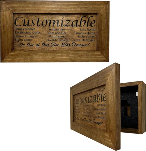 Miniatura 10 de Bellewood Designs Decoración de pared personalizable para armario de armas, caja fuerte personalizada para guardar tu pistola de forma segura a