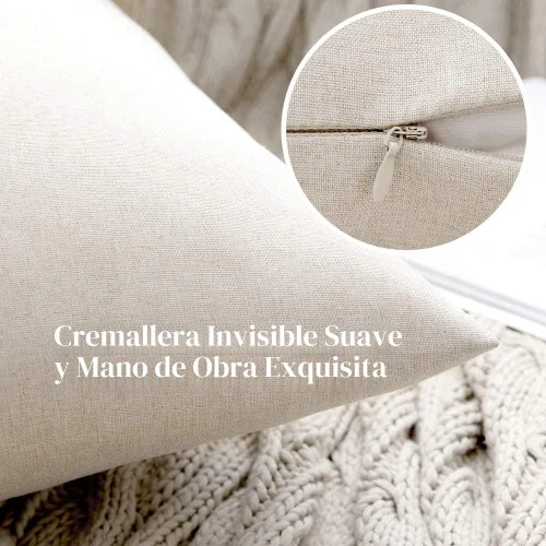 Miniatura 2 de MIULEE Paquete de 2 fundas de almohada decorativas para exteriores, impermeables, sólidas, de lino sintético, para jardín, granja, patio, tienda