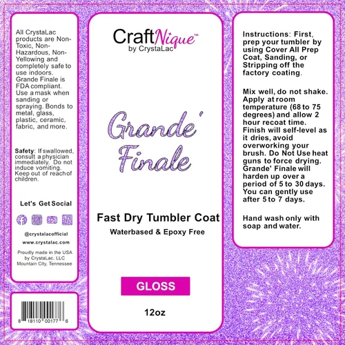 Miniatura 2 de CrystaLac Grande Finale - Abrigo de vaso (brillo, 12 onzas) 2.0