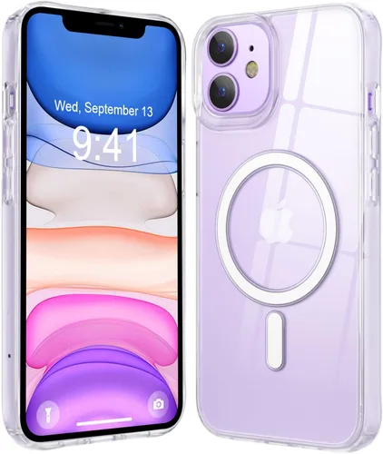 Miniatura 182 de Fuerte magnético para iPhone 11, compatible con Magsafe, [resistente a caídas de 13 pies] Funda trasera translúcida mate con sensación de piel