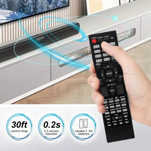 Miniatura 2 de 076R0SC011 - Control remoto de repuesto para reproductor de DVD Sanyo TV DP26670, DP32670, DP32671, DP26671, DP36671, DP-26670, DP-32670, DP-26671