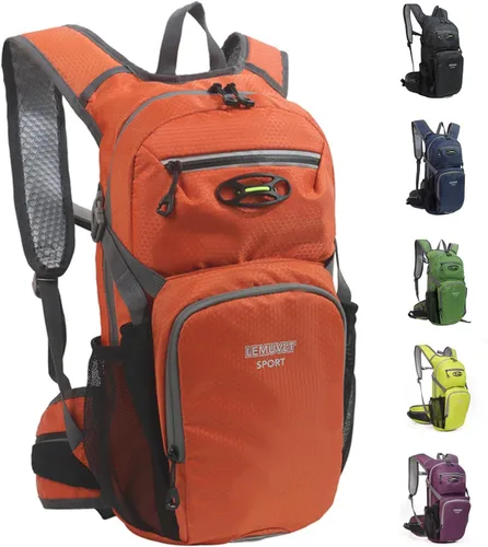 Mochila de senderismo impermeable para ciclismo, 15L, ligera, duradera, para esquí, snowboard, correr, ciclismo MTB Naranja