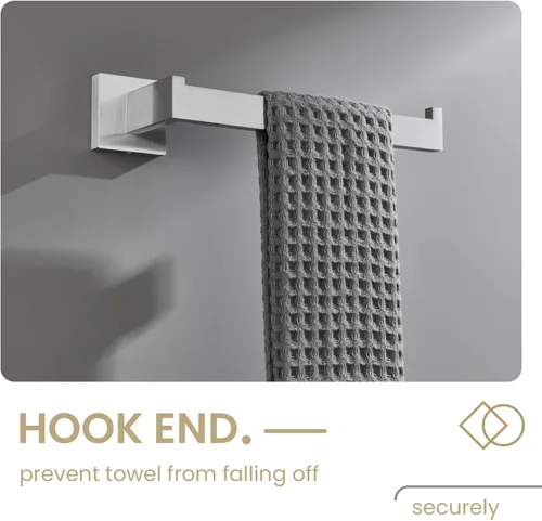 Miniatura 7 de Suyar Toallero de baño, barra de toalla de mano de acero inoxidable SUS 304 para pared, níquel cepillado