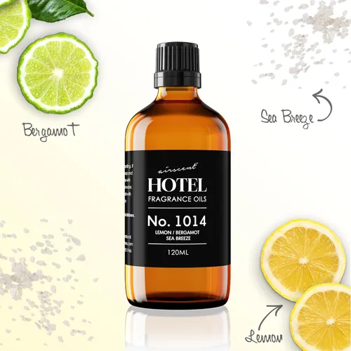 Miniatura 4 de AirScent - Aceite difusor de hotel n.º 1014 inspirado en la icónica mezcla costera de hotel de 5 estrellas, brisa marina de bergamota de limón, 0.34