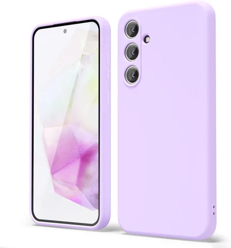Miniatura 289 de oakxco Funda para teléfono Samsung Galaxy A12 con agarre de silicona líquida, linda delgada fina suave cubierta de gel de goma TPU lisa para mujeres