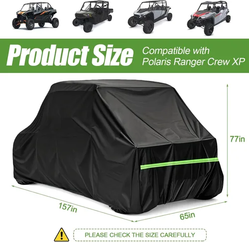 Miniatura 2 de Funda UTV de 4 plazas 420D impermeable para todo tipo de clima, compatible con Polaris Ranger Crew XP 1000 Mule RZR XP 4 Talon con tiras